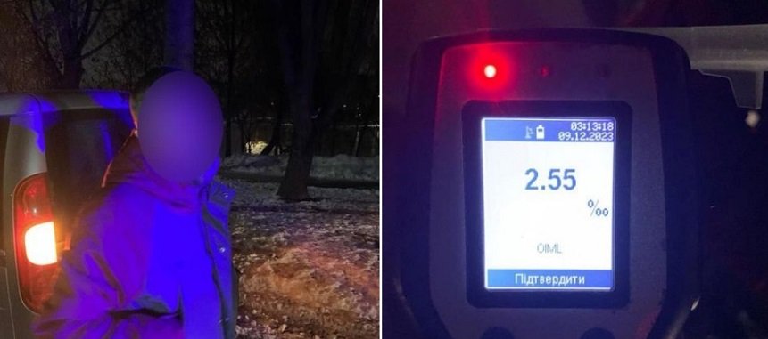 У Хмельницькому патрульні задокументували кермувальника, у якого допустима норма алкоголю була перевищена понад 12 разів