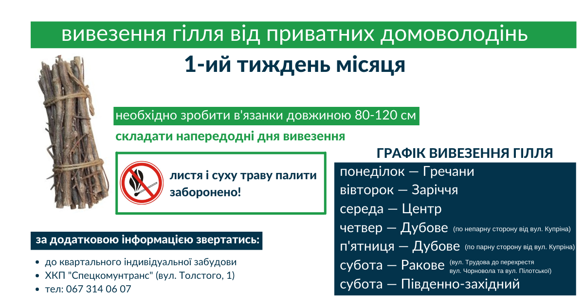 У Хмельницькому будуть вивозити гілля від приватних домоволодінь, фото-1